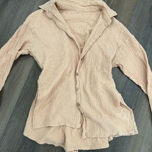 Tan Button Up Romper